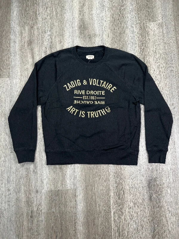 Sweatshirt Crewneck By Zadig And Voltaire In Black & Gold, Size: M